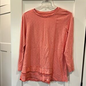 Soft Surroundings Pink Tiered 3/4 Sleeve Blouse